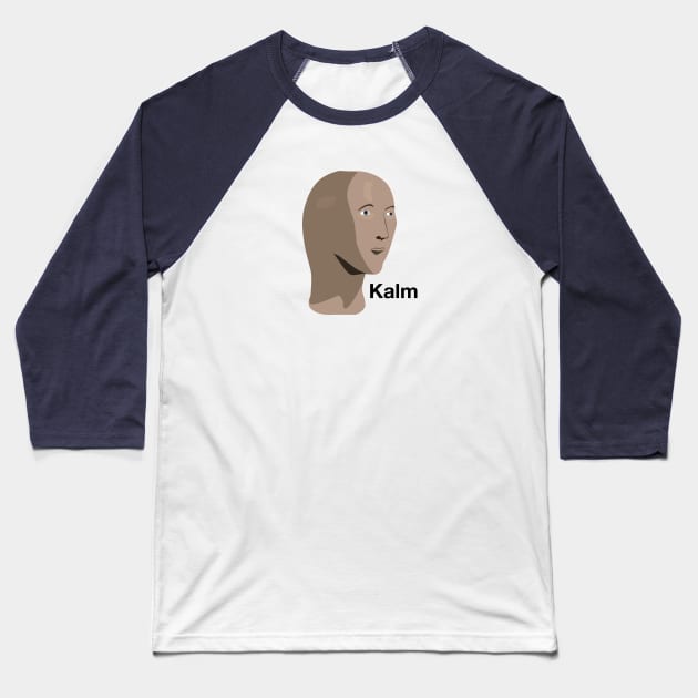 Kalm Baseball T-Shirt by Cat Bone Design